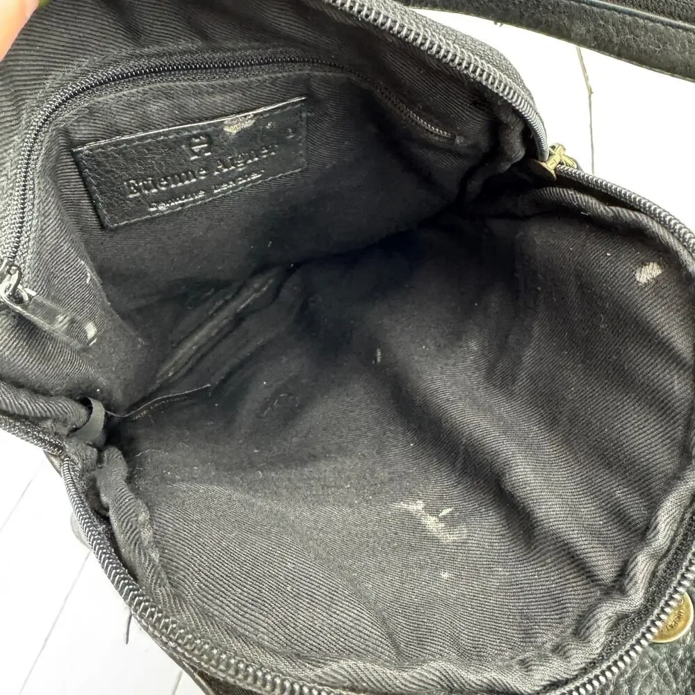 VTG Etienne Aigner Black Pebbled Leather Backpack Shoulder Bag Sling Convertible